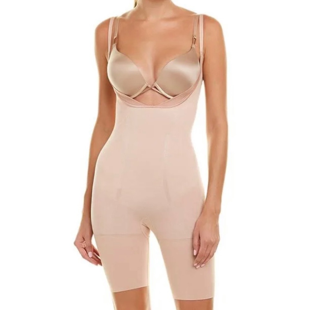 Spanx Slimmer & Shine Open-Bust Bodysuit, sz XL
